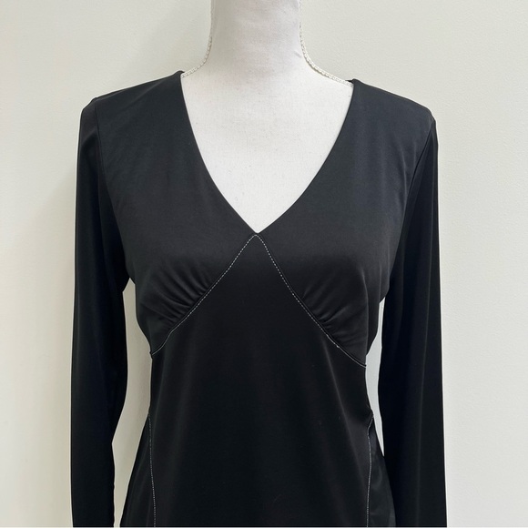 Vintage Y2K Liz Claiborne Womens Top Black Long Sleeve Witchy Fairy Grunge Goth - Picture 3 of 10